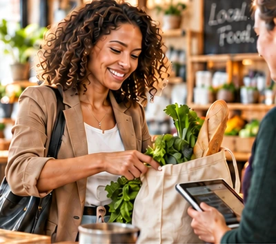 A shopper visiting a local grocery store